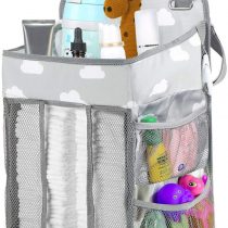 Premium Nursery Organizer Baby Diaper Caddy Hanging Diaper Organizer for Baby Essentials, Hanging Changing Table Diaper Stacker for Crib Storage and Nursery Organization