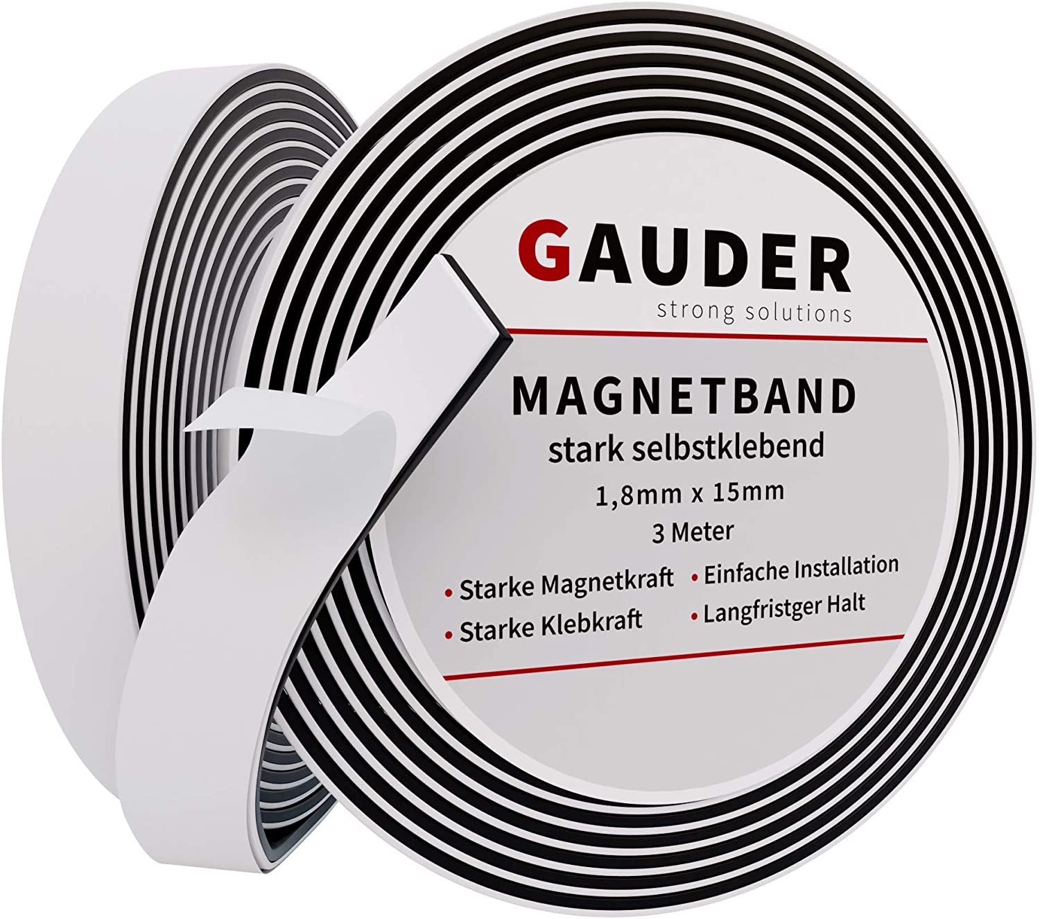 GAUDER Self-Adhesive Magnetic Tape Strong, Foam Adhesive Magnetic Strips for Uneven Surfaces