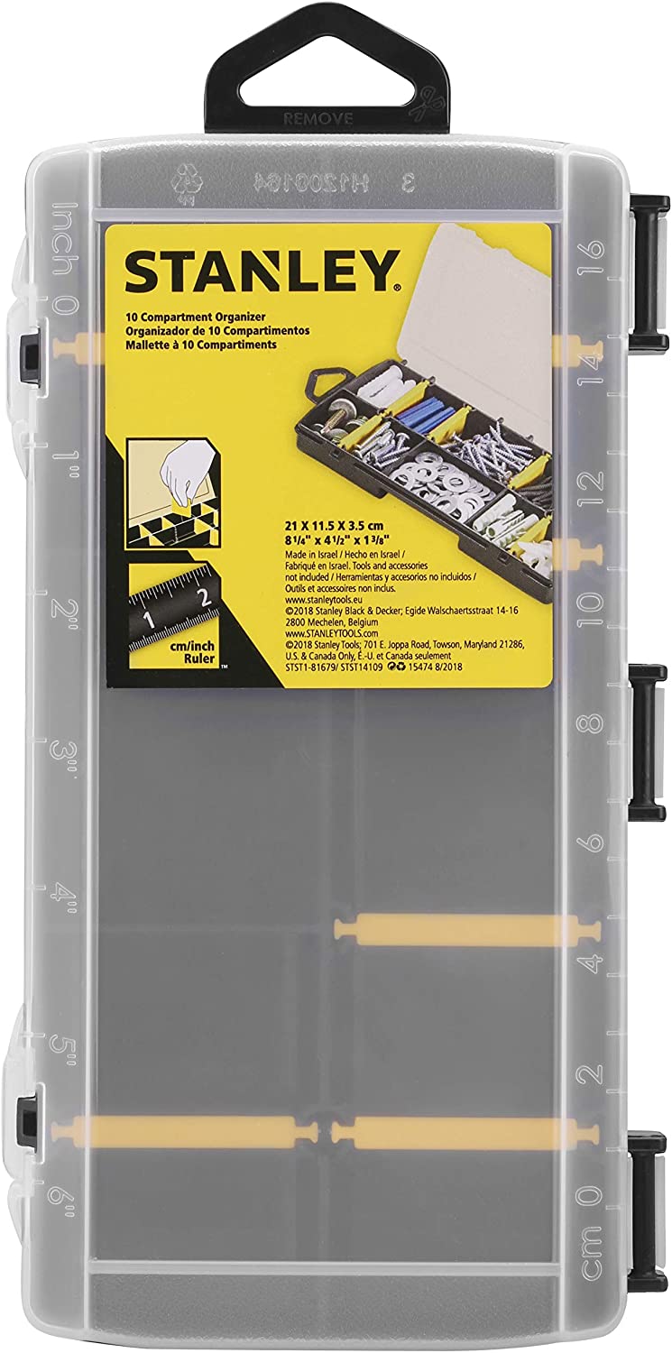 STANLEY STST81679-1 Storage Organizer, Transparent, Clear, 10 Fächer