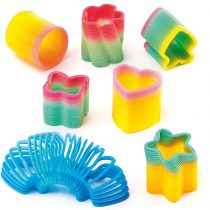 Baker Ross P518 Mini Rainbow Effect Springs 6 Assorted Designs, Party Bag Filler for Boys & Girls, Children's Prizes (Pack of 6)