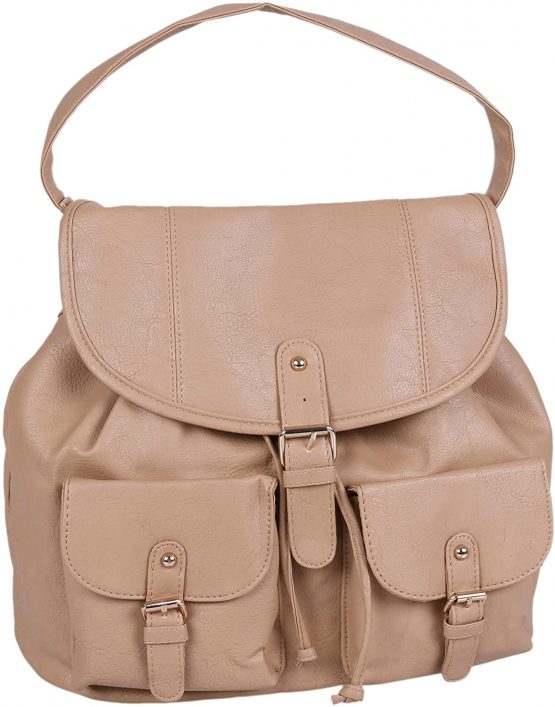 Light Brown, Faux Leather Shoulder Bag For Ladies - Image 2
