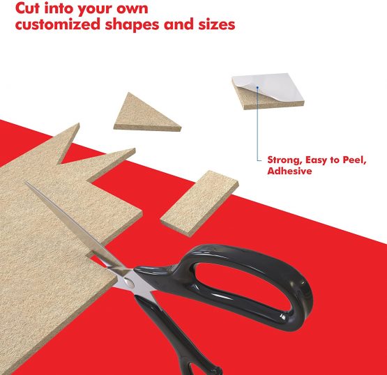 Furniture Felt Pads - 20 Piece Furniture Pads, 8 Large15x11cm Felt Pads & 12 Large 38mm (1½ inch) Chair Leg Floor Protectors. Cut to Size Floor Protector Pads - Image 3