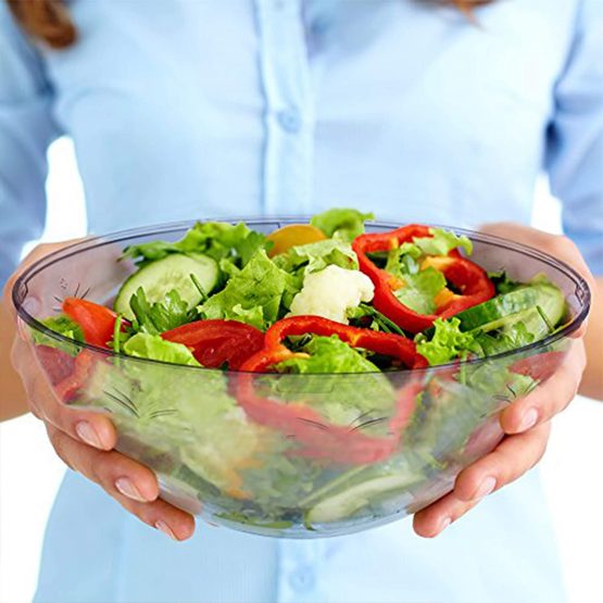 MATANA - 5 Clear Multi-Use Plastic Serving Bowls - 24cm/3000ml - Image 2