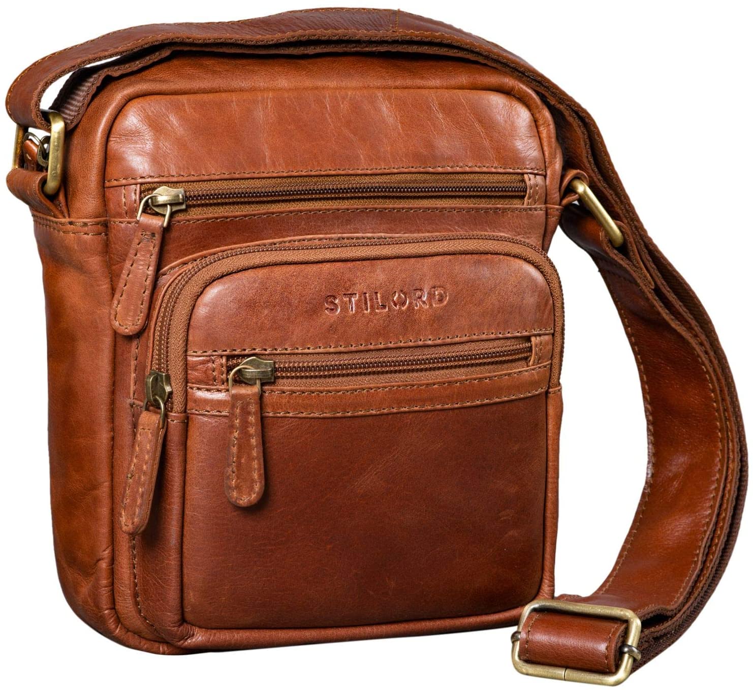 STILORD 'Fabian' Messenger Bag Leather Small 9,7' Tablet Case Cross-Body Shoulder Bag for Men and Women Vintage Everyday Spacious Genuine Leather - Image 4