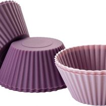 IBILI Mini Cupcake Mould Set 6 Pieces Silicone, Purple/Pink, 5 x 5 x 2 cm