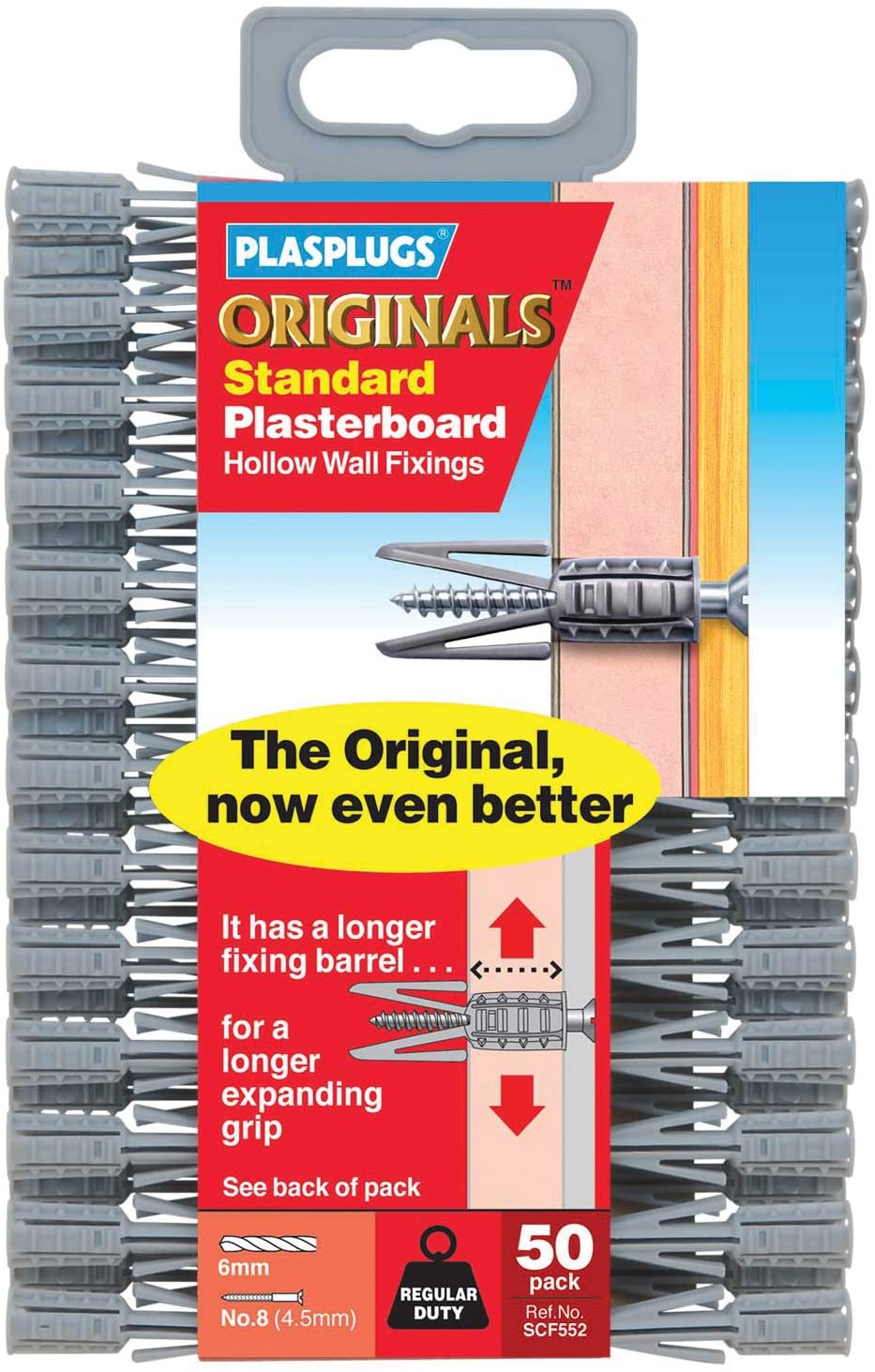 Plasplug SCF552 Plasterboard Fixings Value Pack Includes 50 Fixing, 1 - Pack