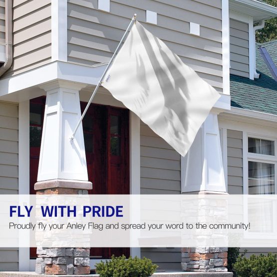 Anley Fly Breeze 3x5 Foot (90 X 150cm) Solid White Flag - Vivid Color and UV Fade Resistant - Canvas Header and Double Stitched - Plain White Flags Polyester with Brass Grommets 3 X 5 Ft - Image 2
