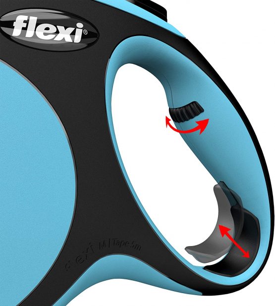 Flexi New Comfort Retractable Tape Lead, Medium, 5 m, Blue - Image 4