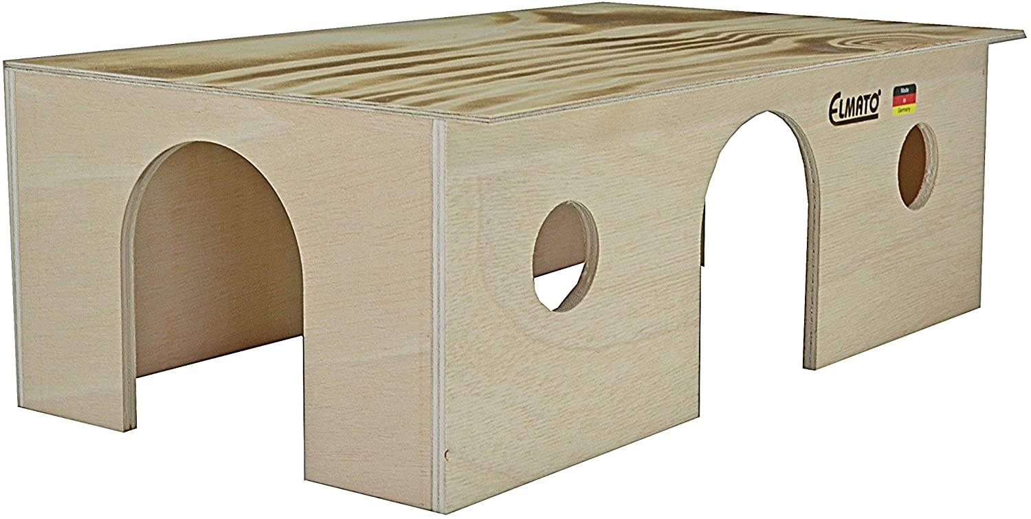 Small Animals Elmato Freddy 12811 Guinea Pig House with 3 Entrances ...