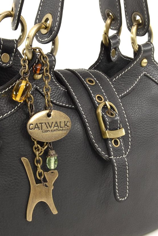 Catwalk Collection Handbags - Women's Leather Top Handle/Shoulder Bag/Cross Body With Extra Detachable Adjustable Strap - NICOLE - Image 4