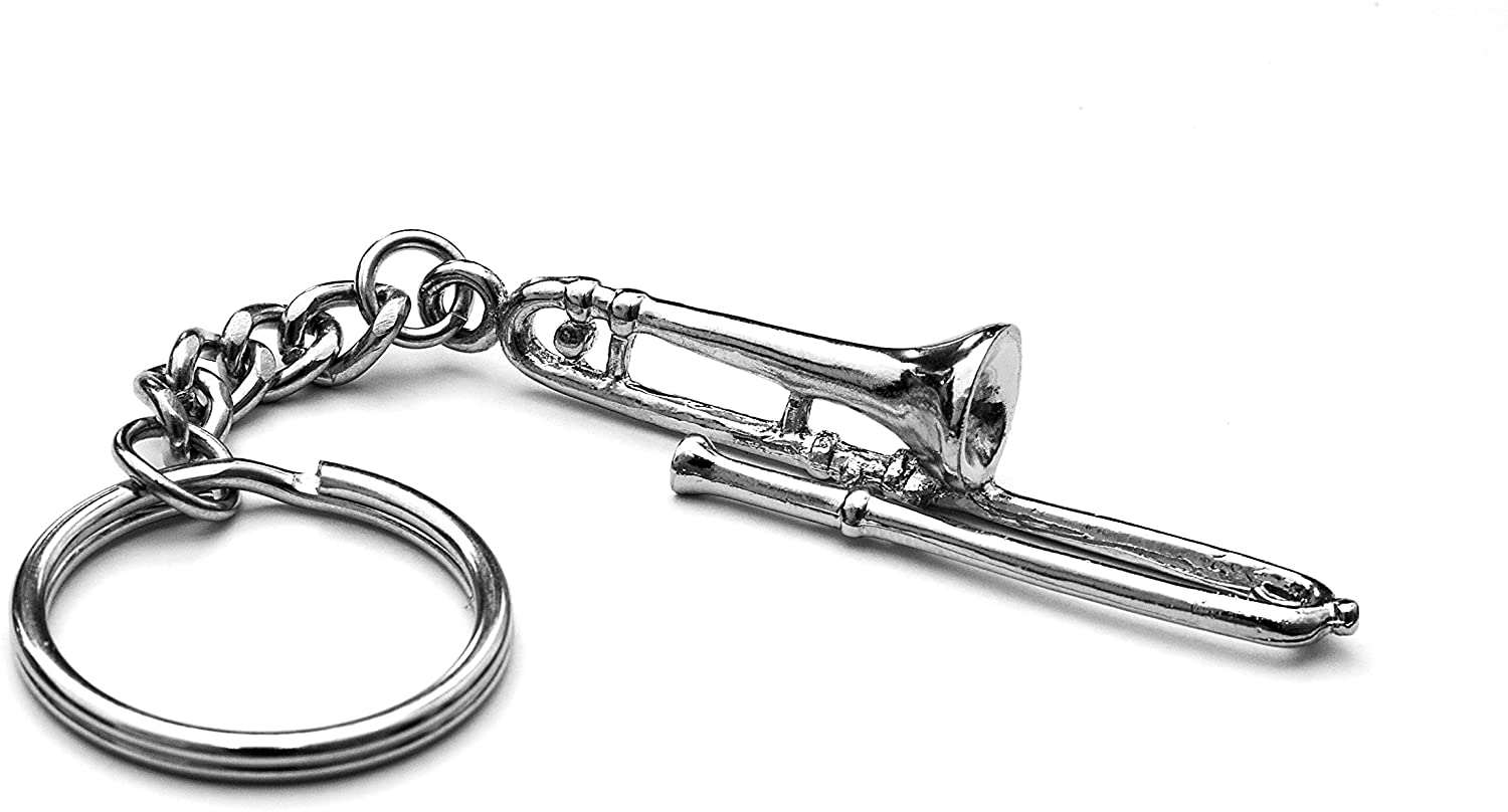 Gifticuffs 3D Trombone Keyring, Silver