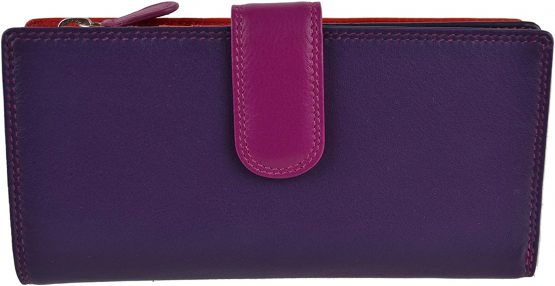 Ladies Leather Tabbed Purse/Wallet by Golunski; Graffiti Gift Box Bright Colours (China Rose) - Image 2