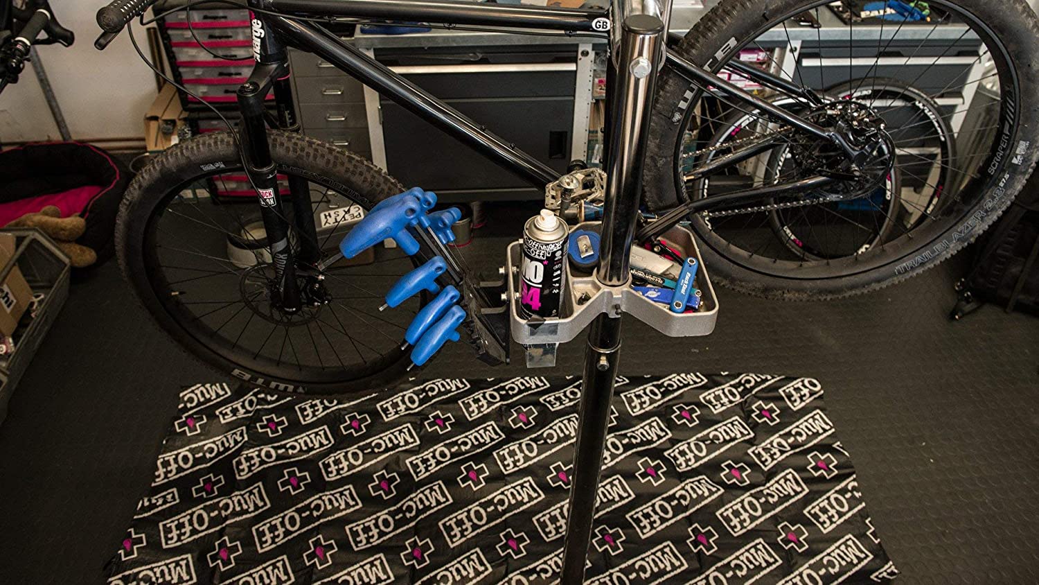 Muc-Off Bike Mat - Foldable Waterproof Floor Protector for Indoor Bike Maintenance and Turbo Trainer - High-Grade Plastic, Travel Size - Image 4
