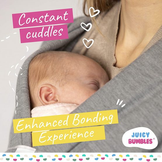 Baby Sling | Baby Wrap Carrier | Newborn to 35 lbs Infant with 3 Carrying Positions | 95% Cotton 5% Spandex - Dark Grey - Image 3