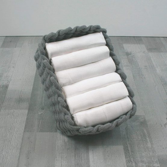 MuslinZ 6pk Luxury Bamboo/Organic Cotton Muslin Squares - White - Image 2