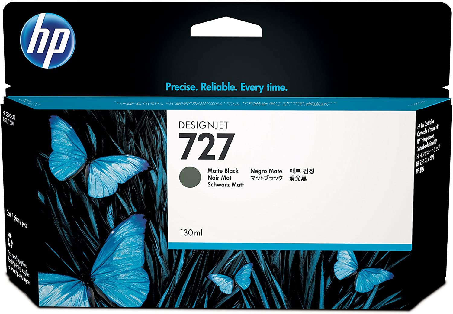 HP 727 B3P22A Matte Black 130-ml Genuine DesignJet Ink Cartridge with original Ink DesignJet T2500 - Image 3