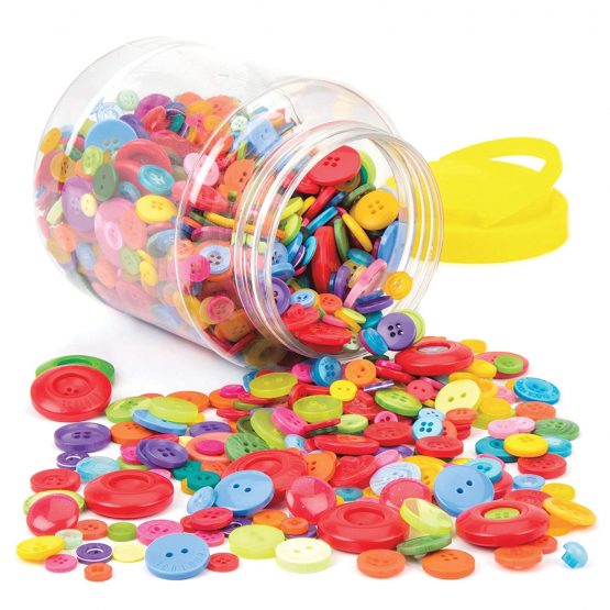 Baker Ross AV639 Assorted Multicoloured Buttons, Embellishments for Kids Arts and Crafts Activities, (Pack of 600g) - Image 3
