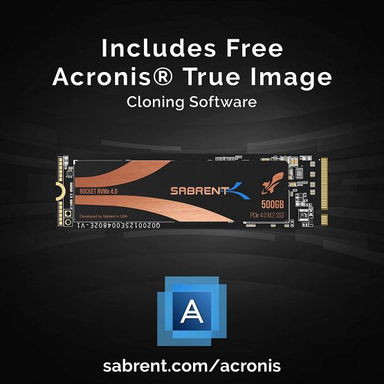 Sabrent 500GB Rocket Nvme PCIe 4.0 M.2 2280 Internal SSD Maximum Performance Solid State Drive With Heatsink (SB-ROCKET-NVMe4-HTSK-500) - Image 3