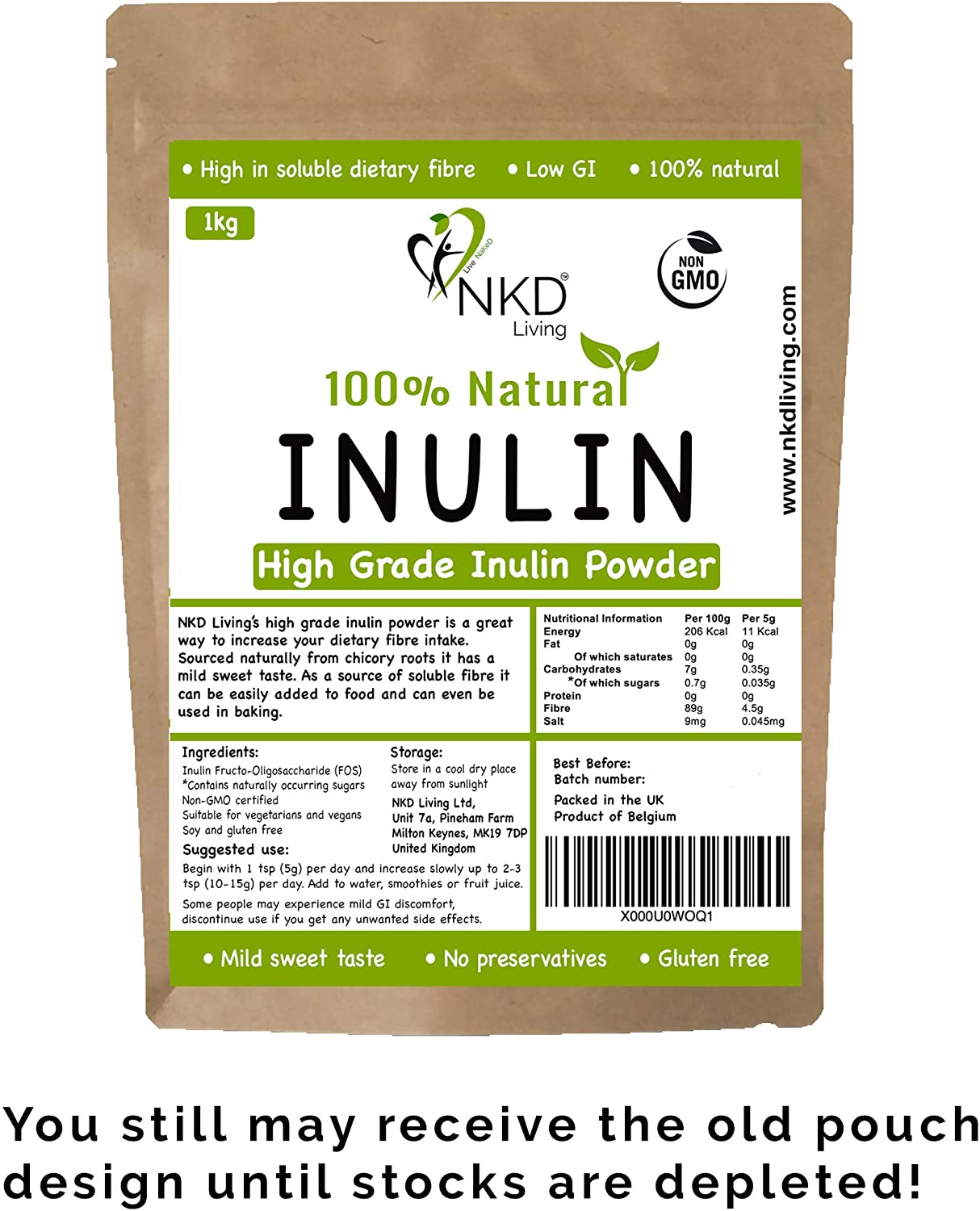 NKD Living Inulin High Grade Prebiotic Fibre Powder (1 Kg) - Manufactured in the EU - Fibre Prebiotic Supplement - Image 3