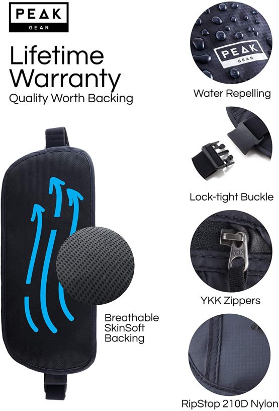 Thin Profile Money Belt w/Theft Insurance and Lost & Found Service - RFID Block Liner Built-in - Rated for Security, Quality and Ease of Travel (Black - REG) - Image 2