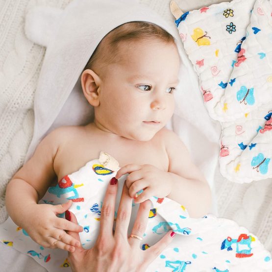 Chuckle - 12 Extra Soft 6 Layered Muslin Squares for Babies - 30x30cm. - Image 2
