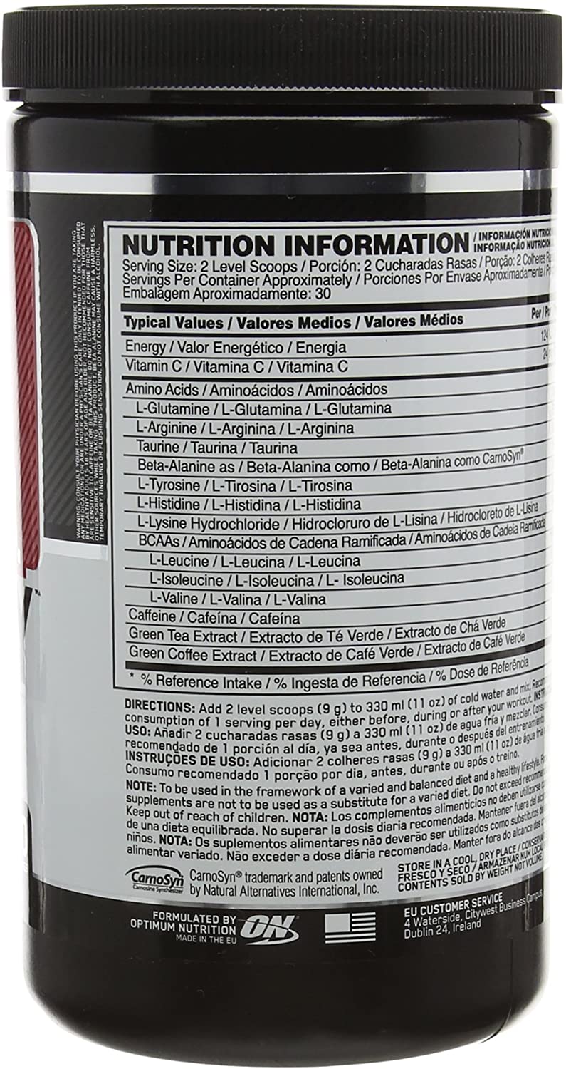 Optimum Nutrition Amino Energy Pre Workout Powder, Energy Drink with Amino Acids, BCAA, L-Glutamine and L-Leucine - Image 2