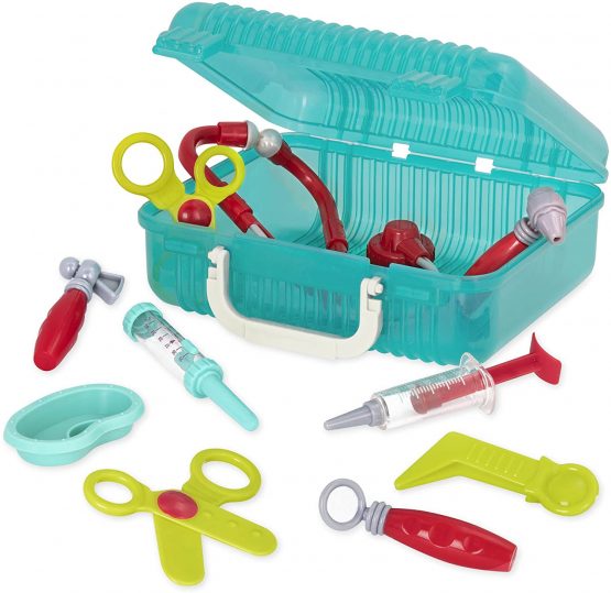 Battat BT2537Z Deluxe Doctor Toy Medical Kit for Children 3 Years + (11-Pcs), Blue - Image 3