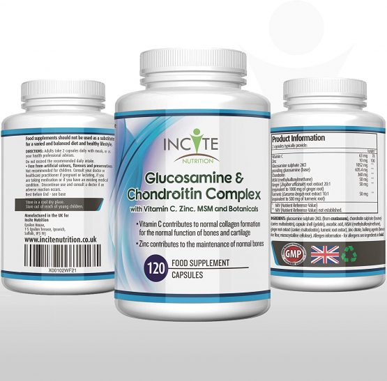 Glucosamine and Chondroitin MSM Complex with Vitamin C Zinc Ginger Turmeric Curcumin 120