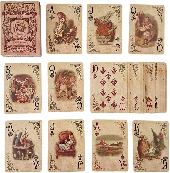 ASVP Shop Alice In Wonderland Playing Cards - Full Set - Perfect for Gifts, Games, Decor, Alice in Wonderland Party Supplies and Decoration