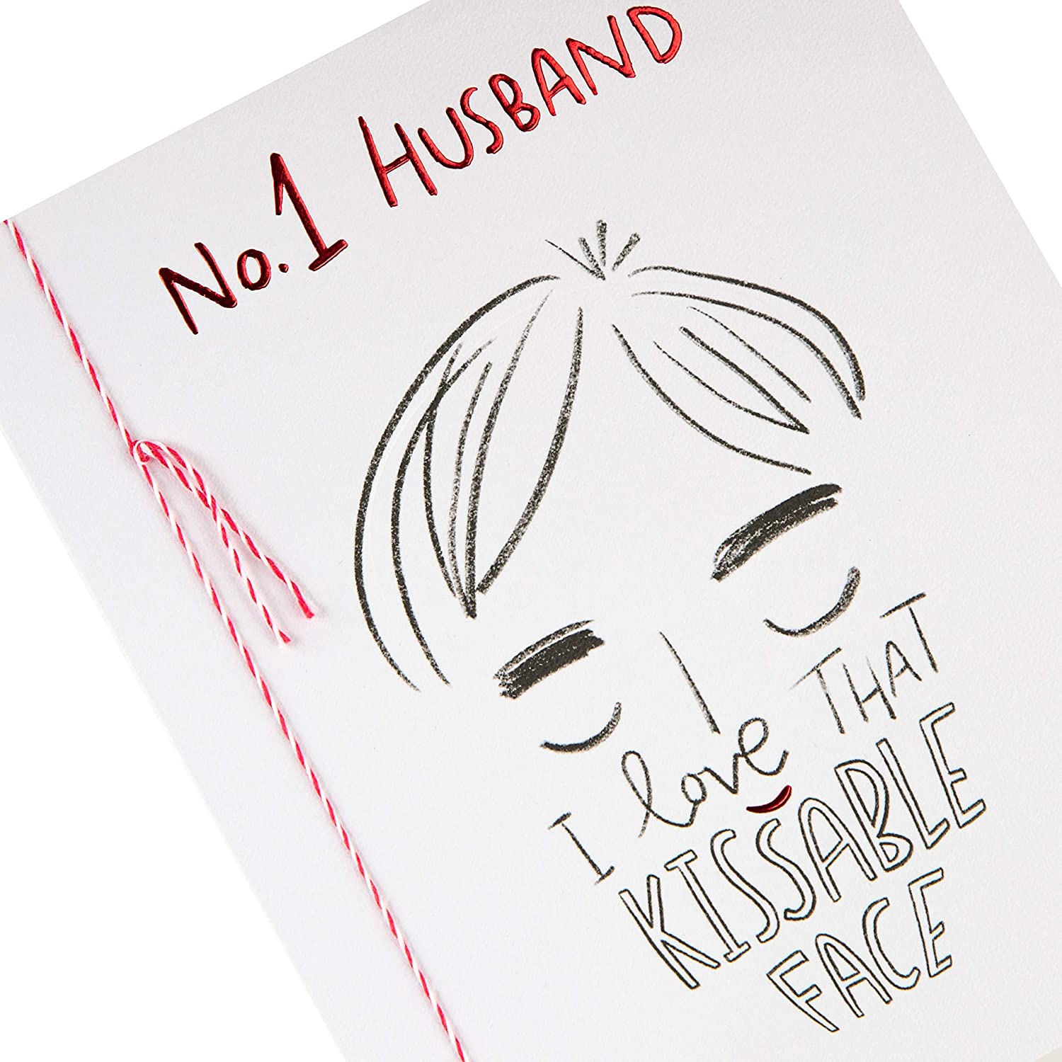 Valentine Card for Husband from Hallmark - Embossed Design, 16.2cm x 13.5cm - Image 3