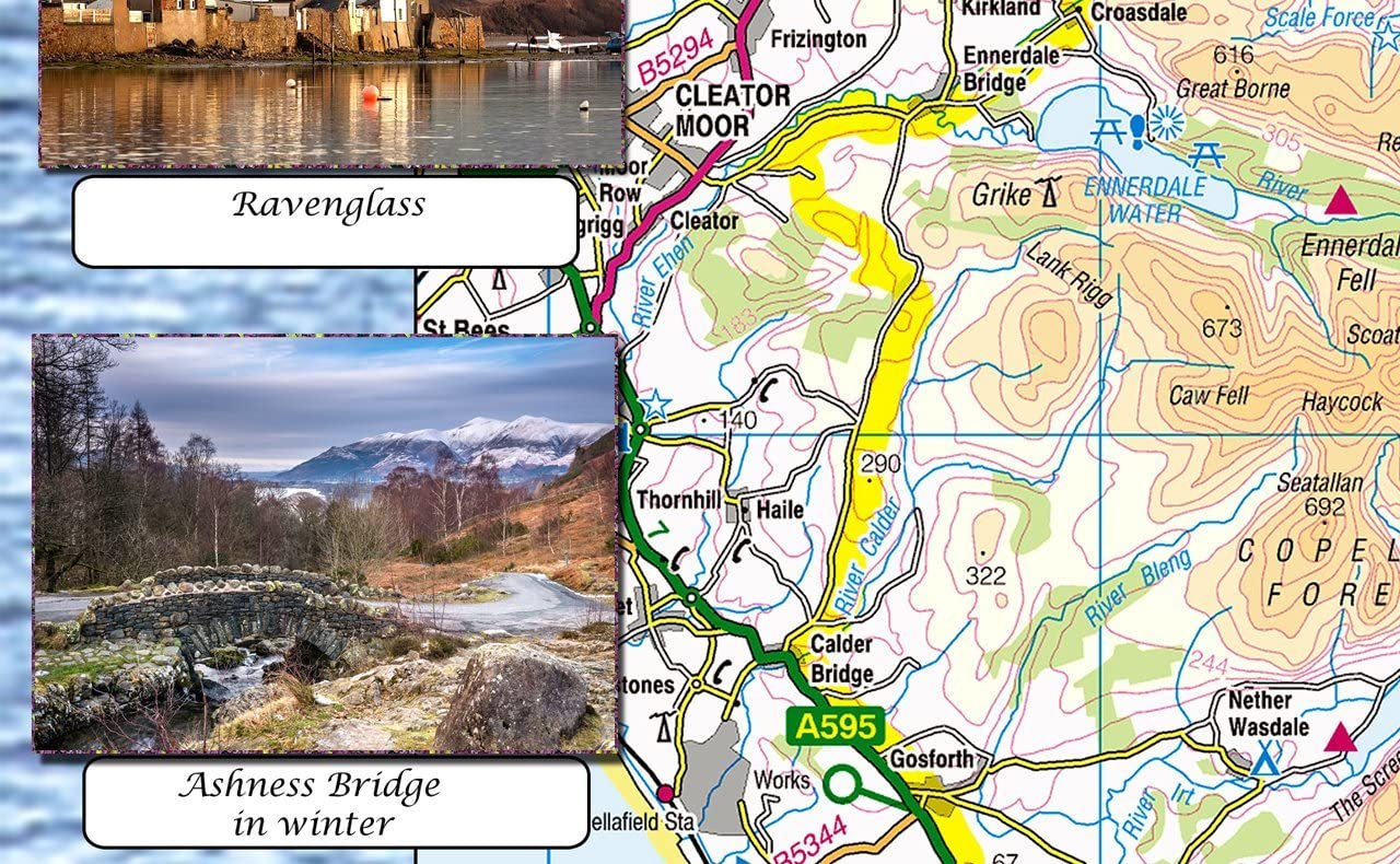 The Beautiful Lake District Map (42 x 59.4 cm) - Image 2