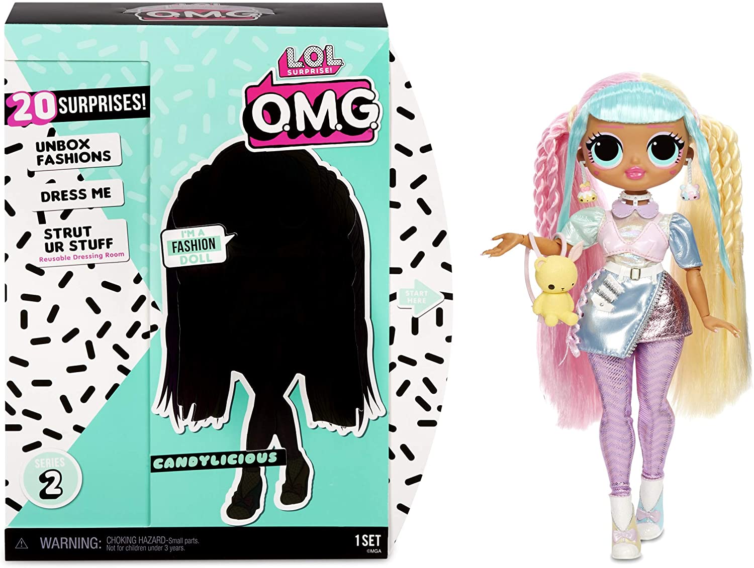 L.O.L Surprise! 565109E7C O.M.G. Candylicious Fashion Doll with 20 Surprises, Multi, Multi-coloured, 12.25 inches - Image 3