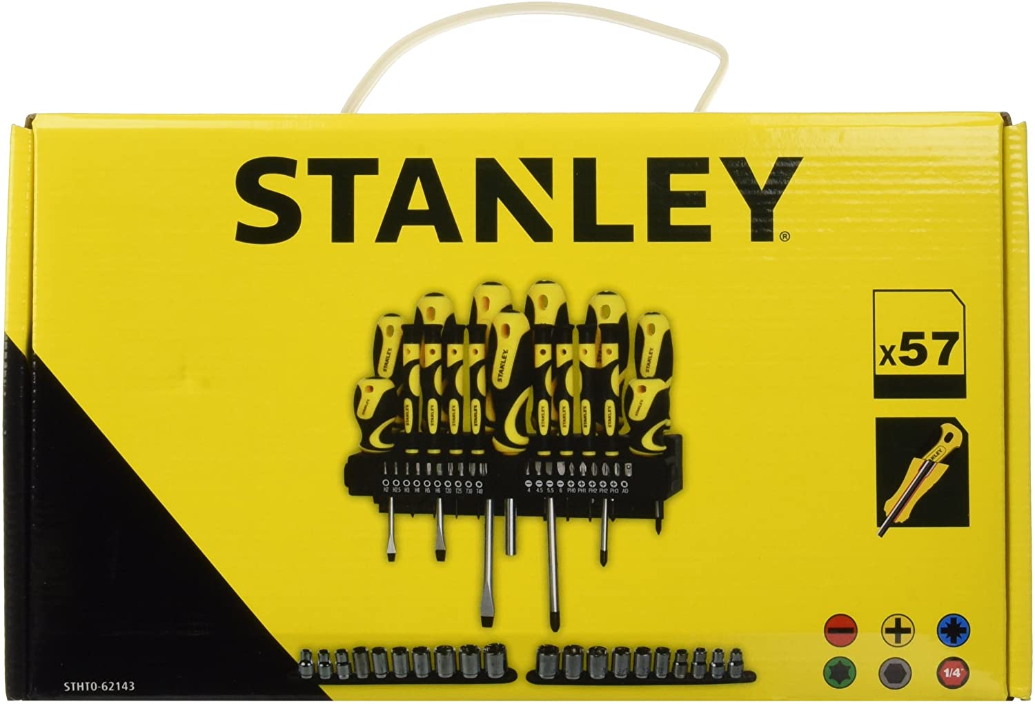 Stanley STHT0-62143 57 Piece Screwdriver, Bit and Socket Set, STHT0-62143, Multicolor, No