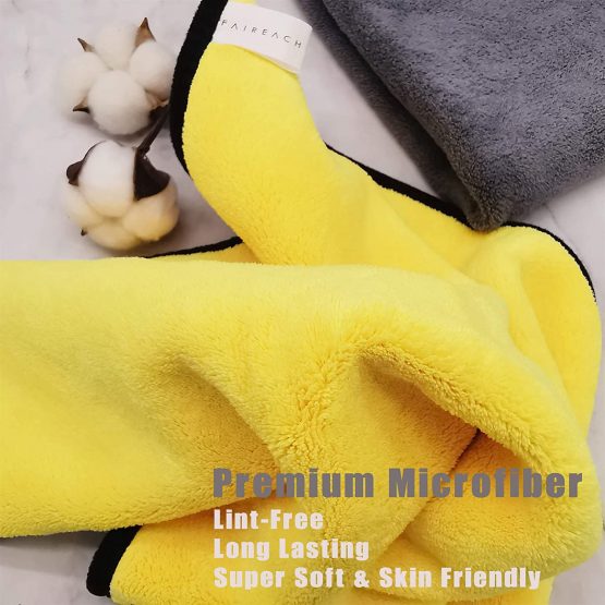 Faireach Microfibre Car Cleaning Cloths Set of 4, Auto Drying Towel for Car Care Polishing Washing Waxing Dusting and Detailing, 16'' x 16'' - Image 2