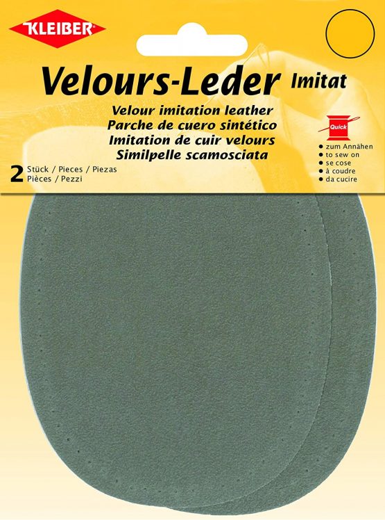 Kleiber Imitation Suede Leather Sew on Knee/Elbow Patches – Oval-12.5cm x 10cm-Taupe