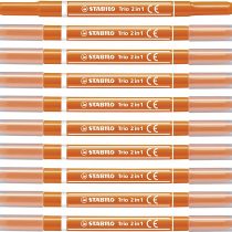Felt Tip Pen - STABILO Trio 2 in 1 Box of 10 Orange