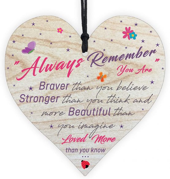 Always Remember Loved More Than You Know - Handmade Wooden Perfect Hanging Heart Plaque-Sign Gift for Your Best Friendship