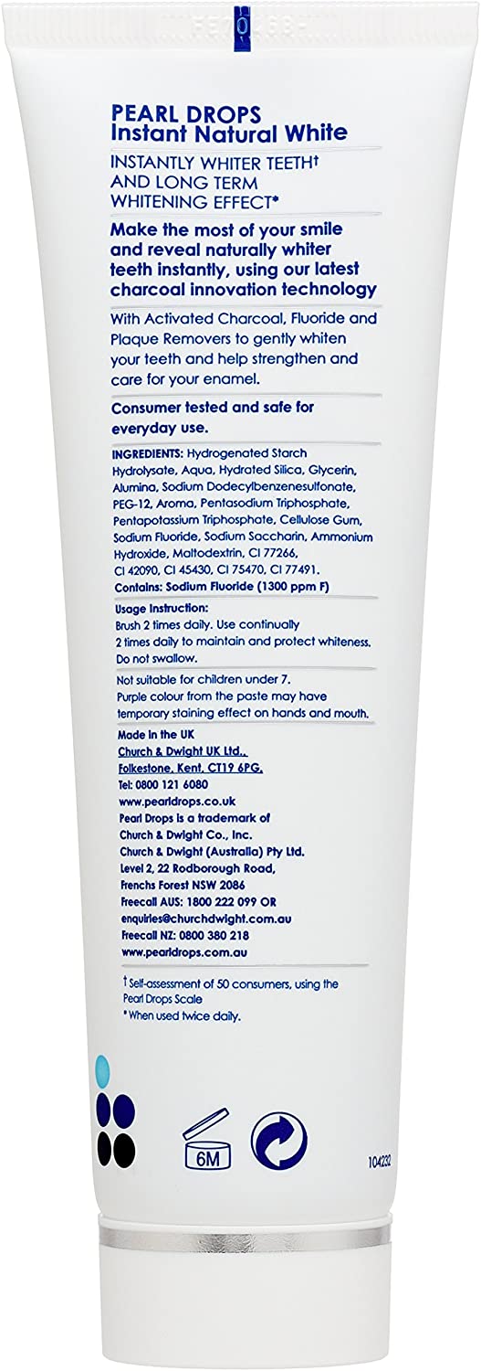 Pearl Drops Professional Daily Toothpaste with Charcoal, Up to 4 Shades Whiter Teeth, Natural Formula, Enamel Protection - Image 3