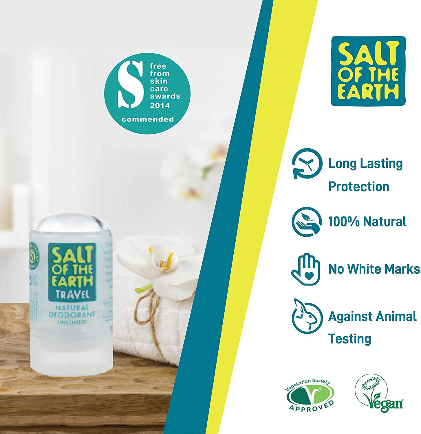 Salt of the Earth, Travel Sized Natural Deodorant Crystal, Fragrance Free, Vegan, Long Lasting Protection - Image 3