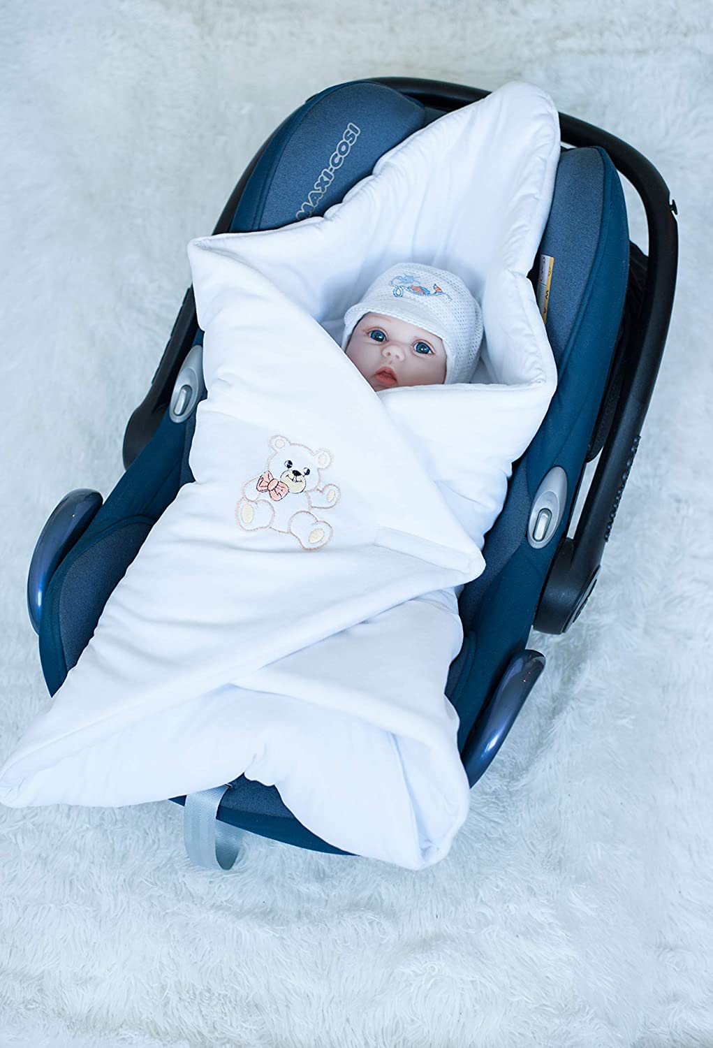 Cute Velour for CAR SEAT Swaddle Wrap Blanket Sleeping