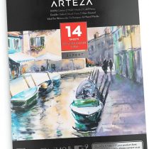 Arteza Watercolour Paper Pad, 14 Sheets, 300gsm Watercolour Paper, 22.9 x 30.5 cm, Double-Sided, 100% Cotton, Cold-Pressed, Art Supplies for Watercolour Techniques and Mixed Media