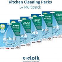 E-Cloth Kitchen Pack, Microfibre, Blue & Green, 2 Cloth Set, 5 Pack