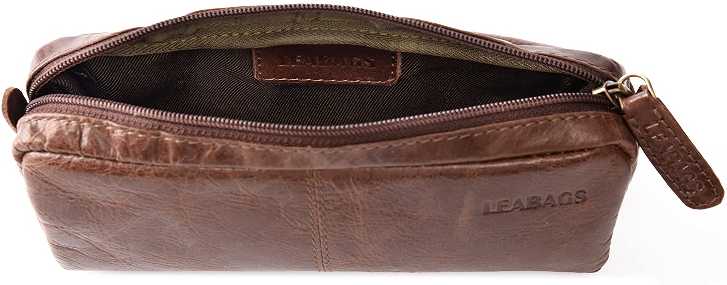 LEABAGS Fort Wayne Leather Pencil Case I Genuine Buffalo Leather Pencil case I Leather case I Vintage Pen Holder I Small Pencil case I Pencil case I 20x9x6 cm I Crazy Vinkat - Image 2