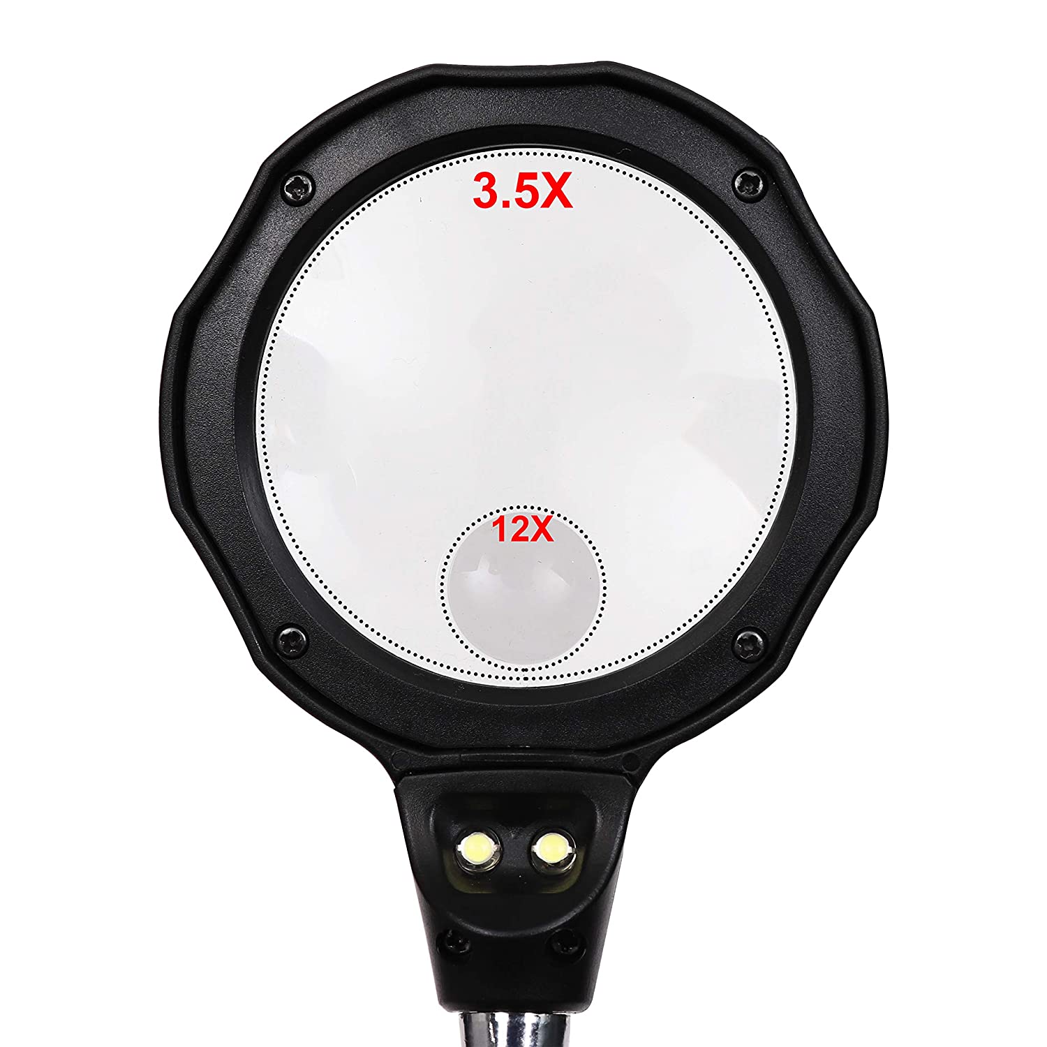 Kurtzy Helping Hands Stand with LED Light, Magnifying Glass & Soldering Iron Holder, 3.5X/12x Magnifier Lens - Image 2