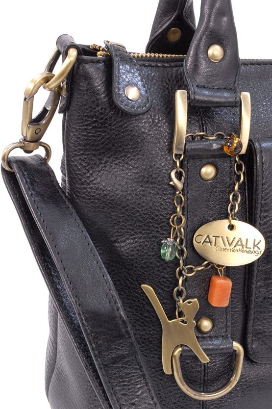 Catwalk Collection Handbags - Women's Leather Top Handle/Shoulder Bag/Cross Body With Detachable Strap - Photo ID Window/Travel Pass Holder - GALLERY - Image 4