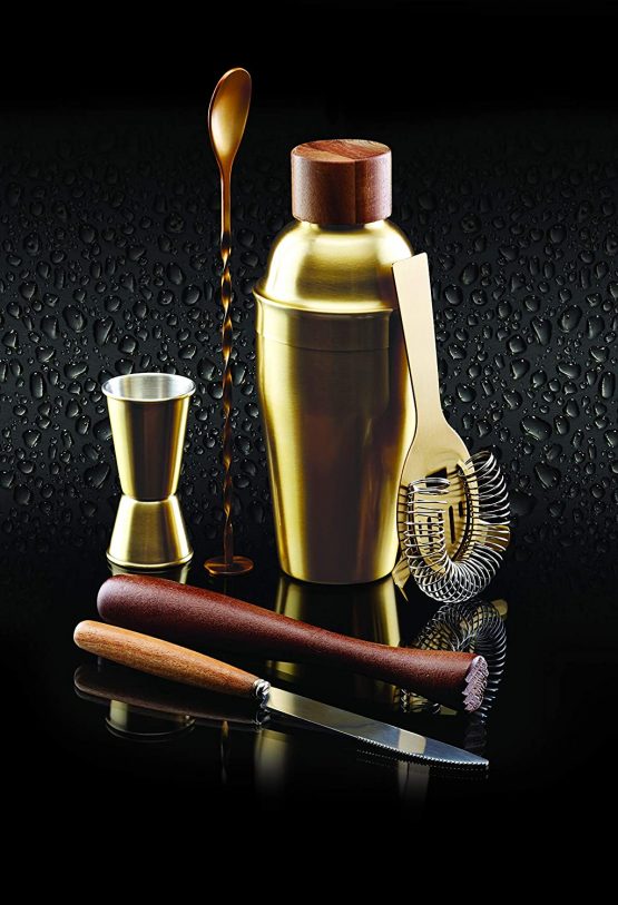 BarCraft Cocktail Making Kit (6-Piece Gift Set) -Brass Finish, 2, 28 x 32 x 28 cm - Image 2