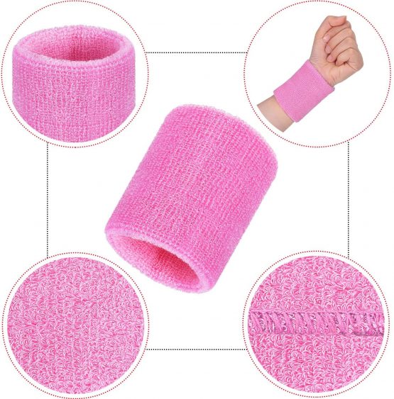 Bememo 12 Pack Sweatbands Sports Wristband Cotton Sweat Band for Men and Women, Good for Tennis, Basketball, Running, Gym, Working Out - Image 3