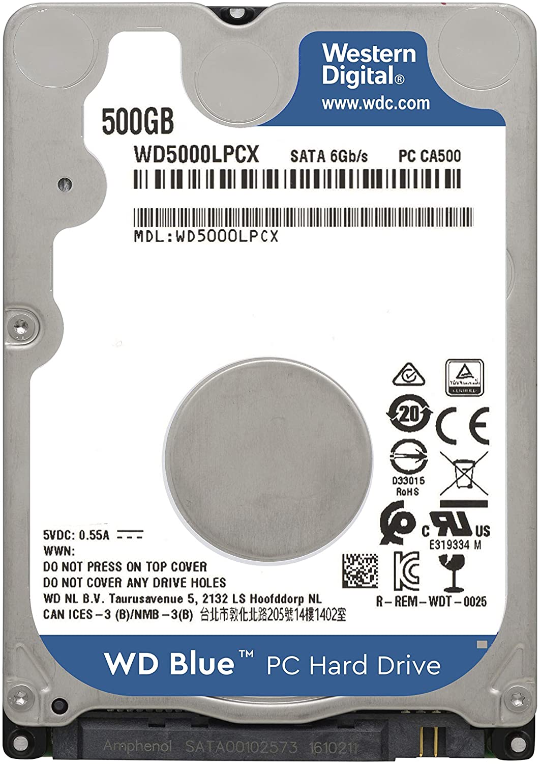 WD Blue 500 GB internal mobile hard drive (6mm height 5400rpm SATA 6Gb/s 8MB cache 6.4 cm 2.5 inches) RoHS compliant internal - Image 3