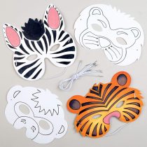 Baker Ross E453 Animal Colour-In Masks (Pack of 8), White, 1.0 cm*32.5 cm*20.0 cm