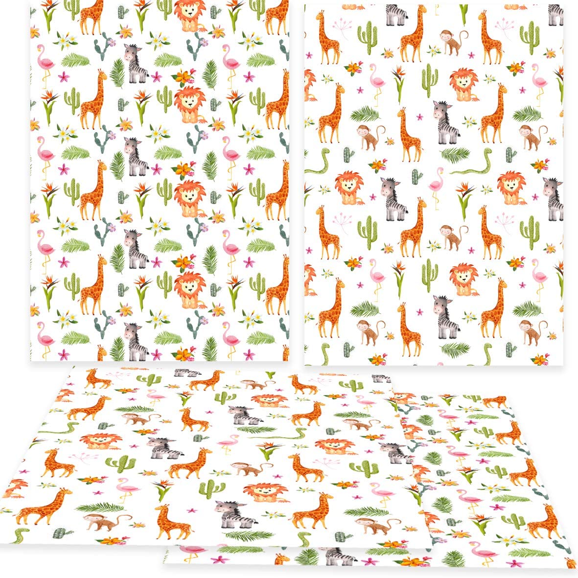10 x Safari Jungle Animals Gift Wrapping Paper Unisex boy Girl Men Women Male Female Gift wrap